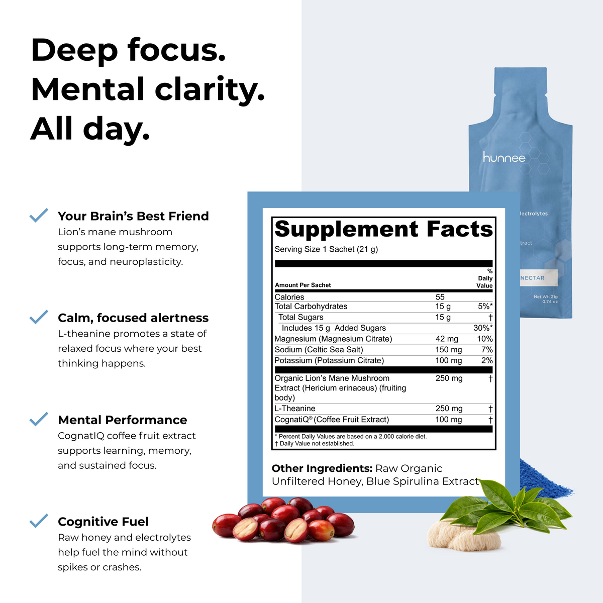 hunnee focus supplement facts